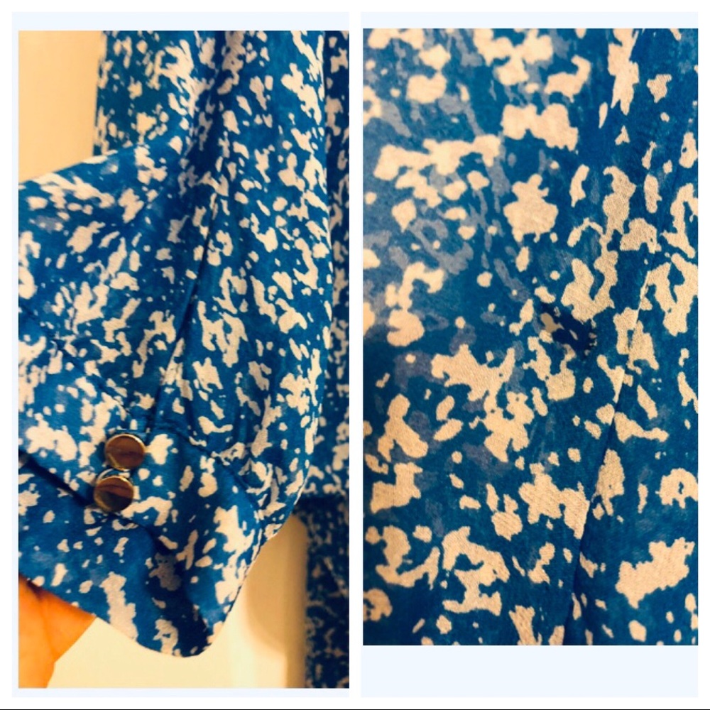 DVF Fleurette Silk Blue Dress - Picture 7 of 8